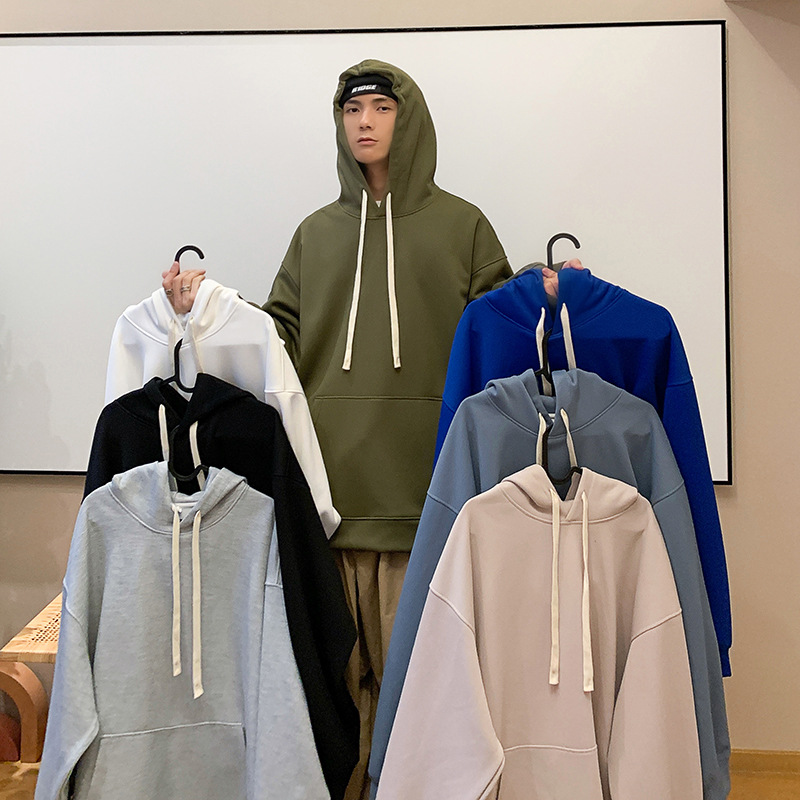 420g heavy hoodie day series original style ins simple casual handsome comfortable 100 light plate hoodie men Application Scenario