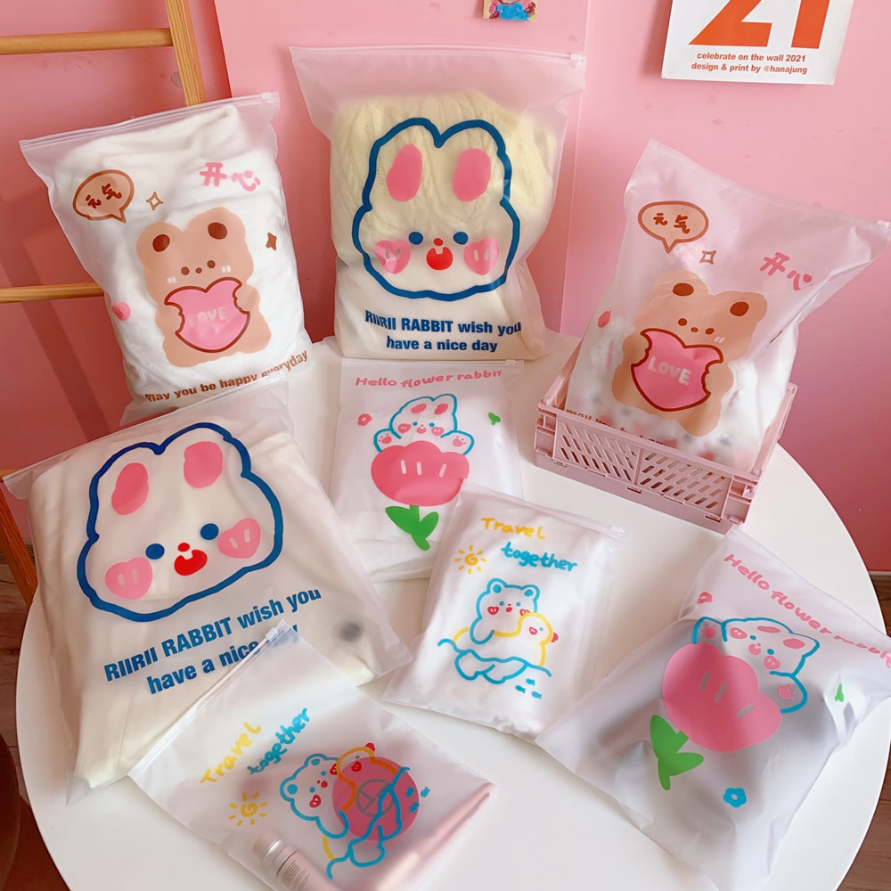 Travel storage bag Clothes sealed bag Clothes transparent organizing bag Waiting for delivery luggage sorting portable hem bag details Picture