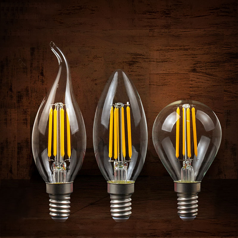 Filament Antique Led Filament Retro E14 Small Screw Tip Bubble Warm Yellow Light Edison Candle Bulb details Picture