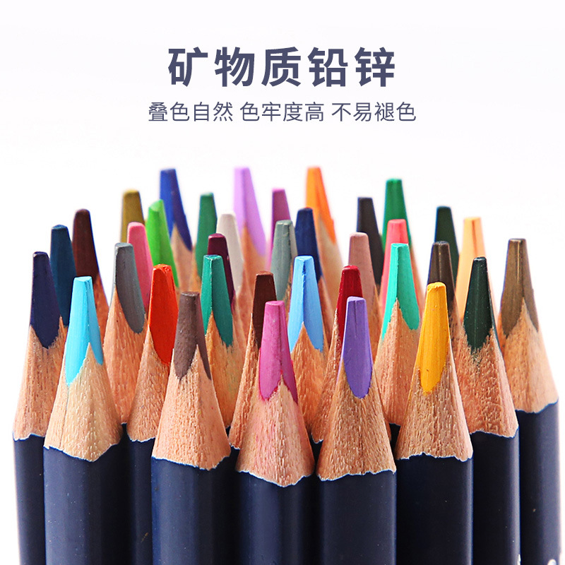乔尔乔内水溶性彩铅笔套装72色彩色粗三角原木绘画儿童彩铅批发详情图4