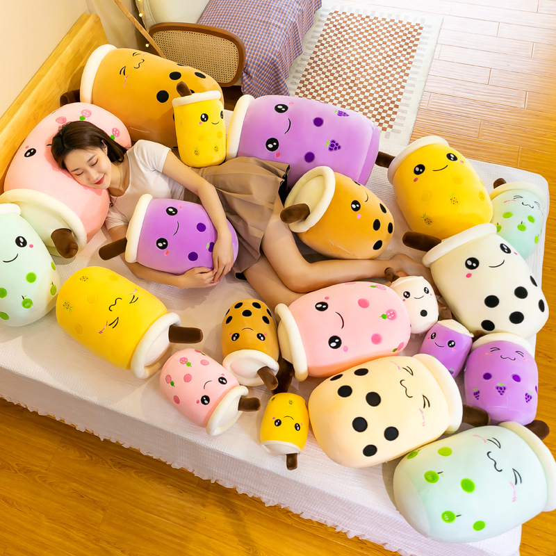 Artificial fruit milk tea cup throw pillow plush toy large pearl milk tea doll doll gift cross-border foreign trade Application Scenario