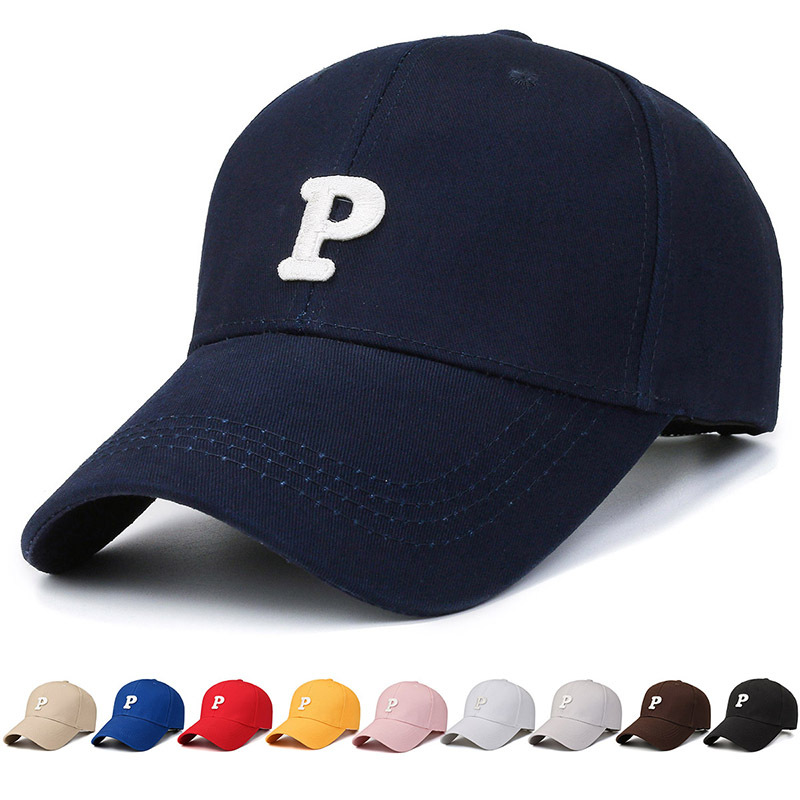 秋季上新款贴标字母P棒球帽男女情侣同款时尚潮流鸭舌帽显年轻款详情图1