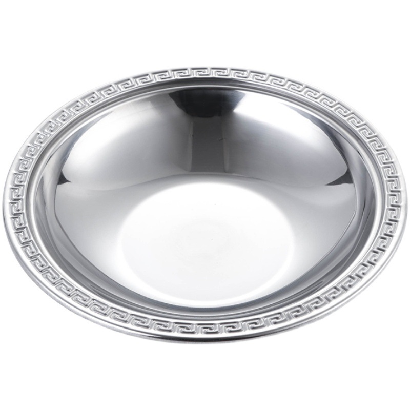 宽边多用盆/不锈钢小盆/特浅花边小龙虾盘/八角捞汁海鲜盘子/酸菜鱼肉蟹干锅餐具/DF Trading House产品图