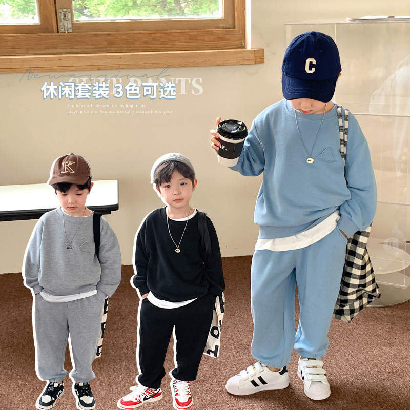 童装一件代发2022秋季新款韩版儿童运动套装男童秋装小童洋气衣服