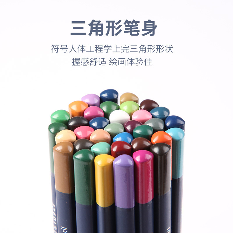 乔尔乔内水溶性彩铅笔套装72色彩色粗三角原木绘画儿童彩铅批发详情图5