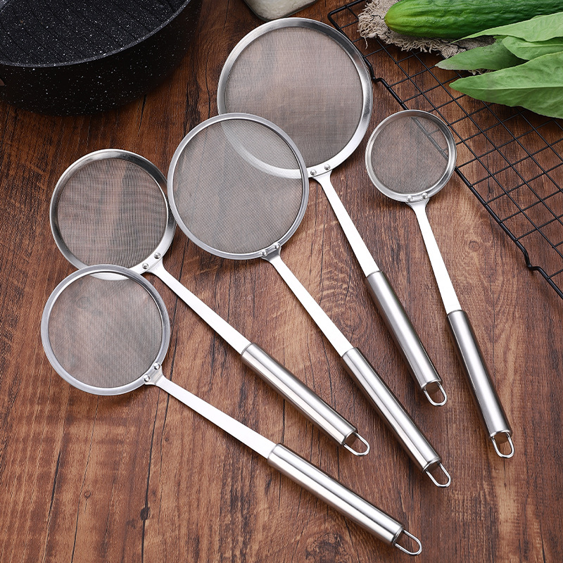 DF9981 Oil separator 304 stainless steel fine mesh screen, household fine mesh foaming spoon, oil trap, skimming and filtering spoon, soy milk filtering spoon, strainer, DF TRADING HOUSE details Picture