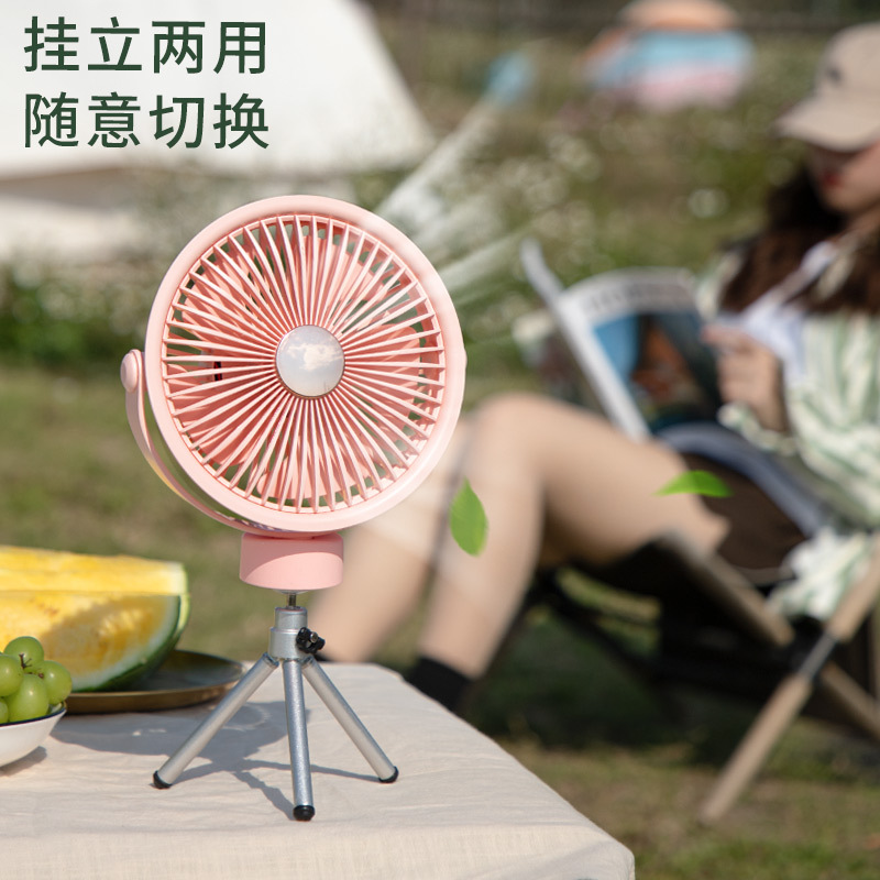 灯光露营/USB小风扇/户外电扇/三脚架桌面风扇/宿舍迷你充电风扇产品图