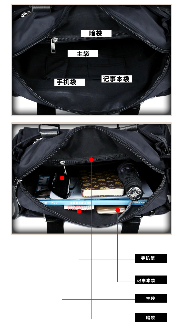 新款尼龙包潮撘时尚单肩包大容量休闲包简约斜挎包都市街头手提包详情22