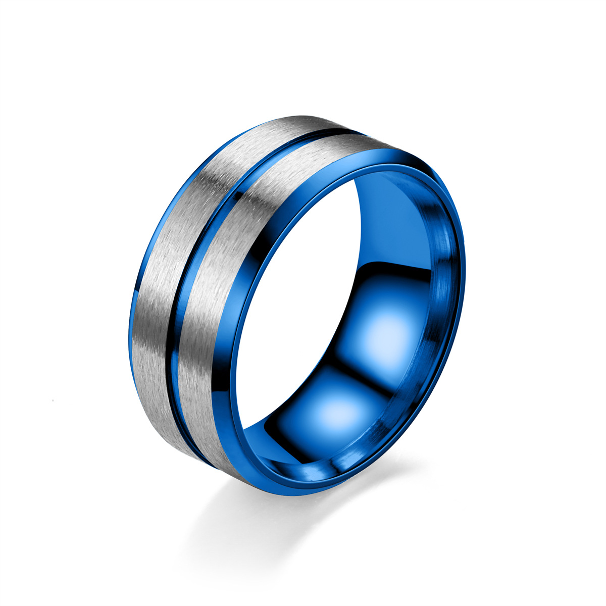 Exhibition partner 8mm Europe and the United States simple stainless steel ring fashion silver black rose gold titanium steel men's wedding ring manufacturers approved Application Scenario