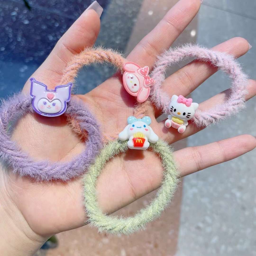 Korean version of popular and fashionable winter cartoon fur hair band hair tie