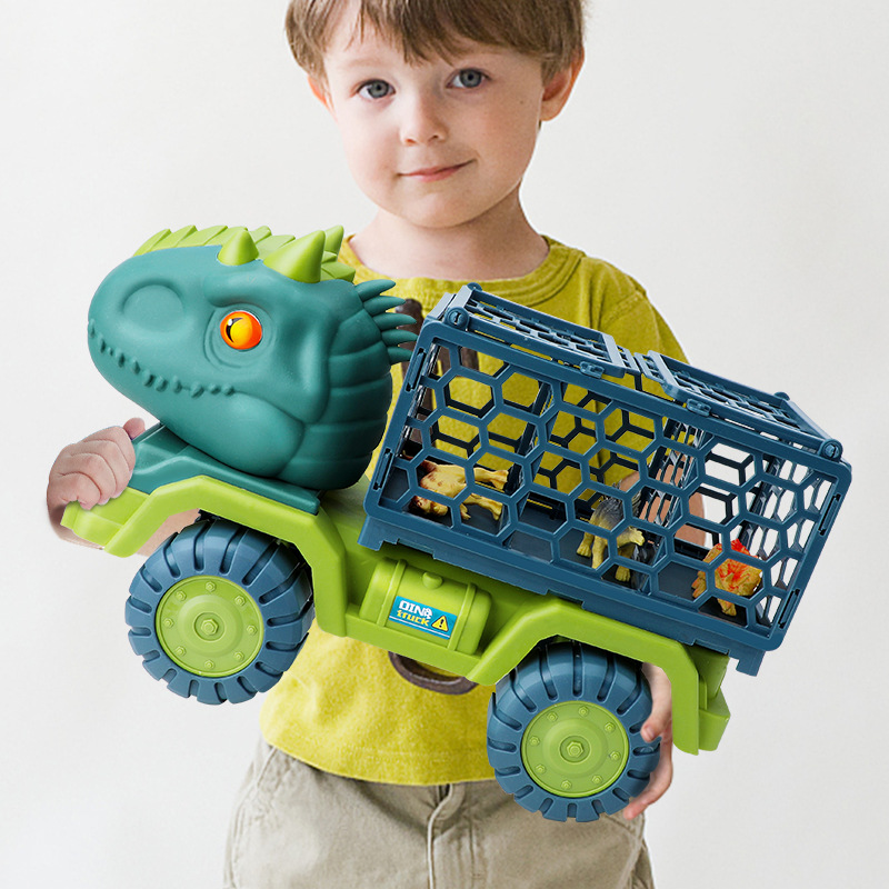 超大号恐龙运输车儿童玩具套装男孩益智仿真霸王龙三角龙汽车跨境详情图2