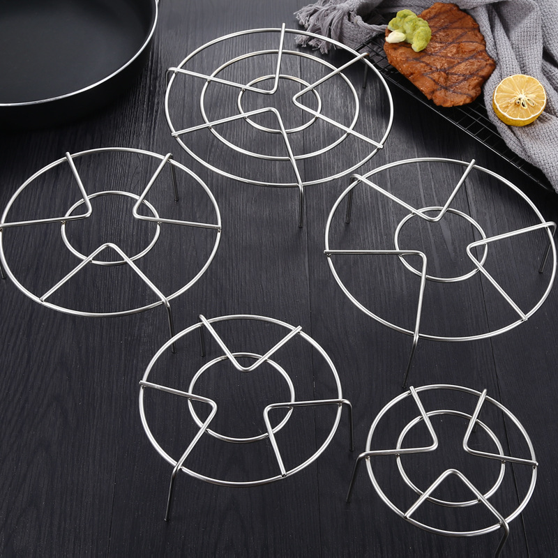 DF99831 Thickened non-magnetic steaming rack, stainless steel 4mm thickened steaming rack, non-magnetic triangular foot steaming rack, multi-functional water steam pot pad, frying rice cooker, DF Trading House details Picture