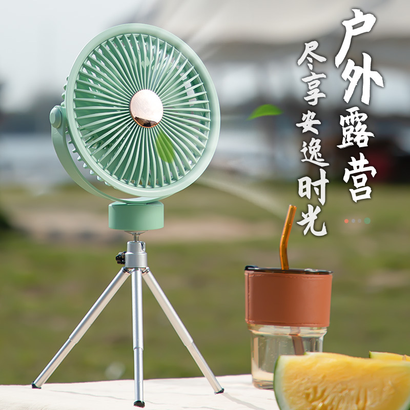 灯光露营/USB小风扇/户外电扇/三脚架桌面风扇/宿舍迷你充电风扇细节图