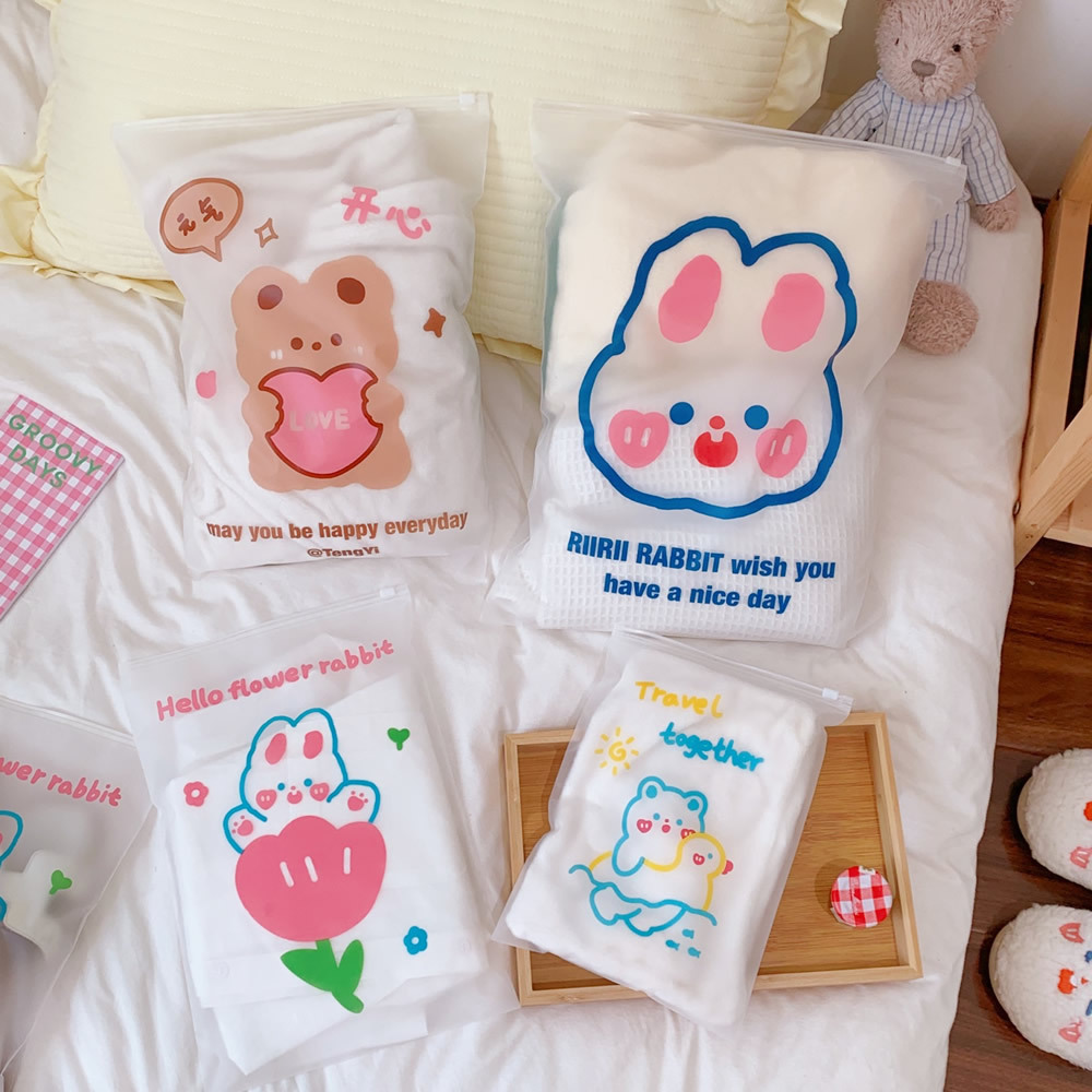 Travel storage bag Clothes sealed bag Clothes transparent organizing bag Waiting for delivery luggage sorting portable hem bag Specification drawing