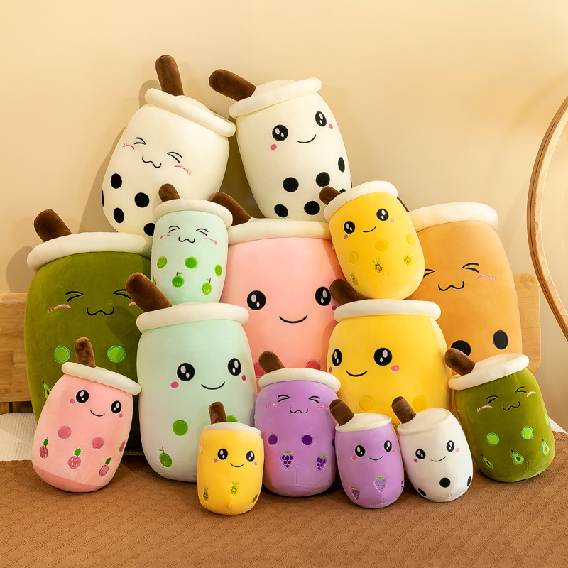 Artificial fruit milk tea cup throw pillow plush toy large pearl milk tea doll doll gift cross-border foreign trade full figure