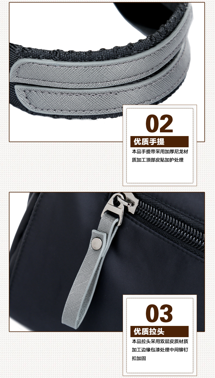 新款尼龙包潮撘时尚单肩包大容量休闲包简约斜挎包都市街头手提包详情28