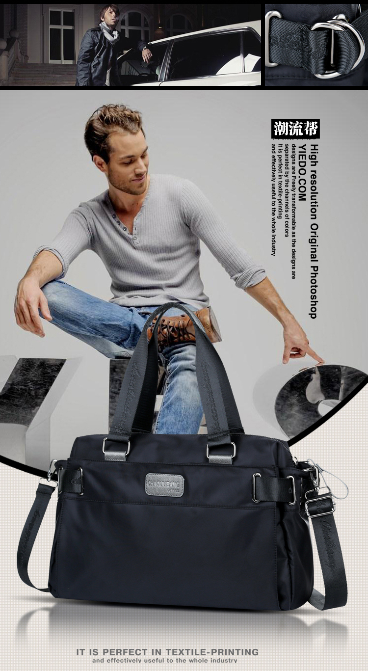 新款尼龙包潮撘时尚单肩包大容量休闲包简约斜挎包都市街头手提包详情2