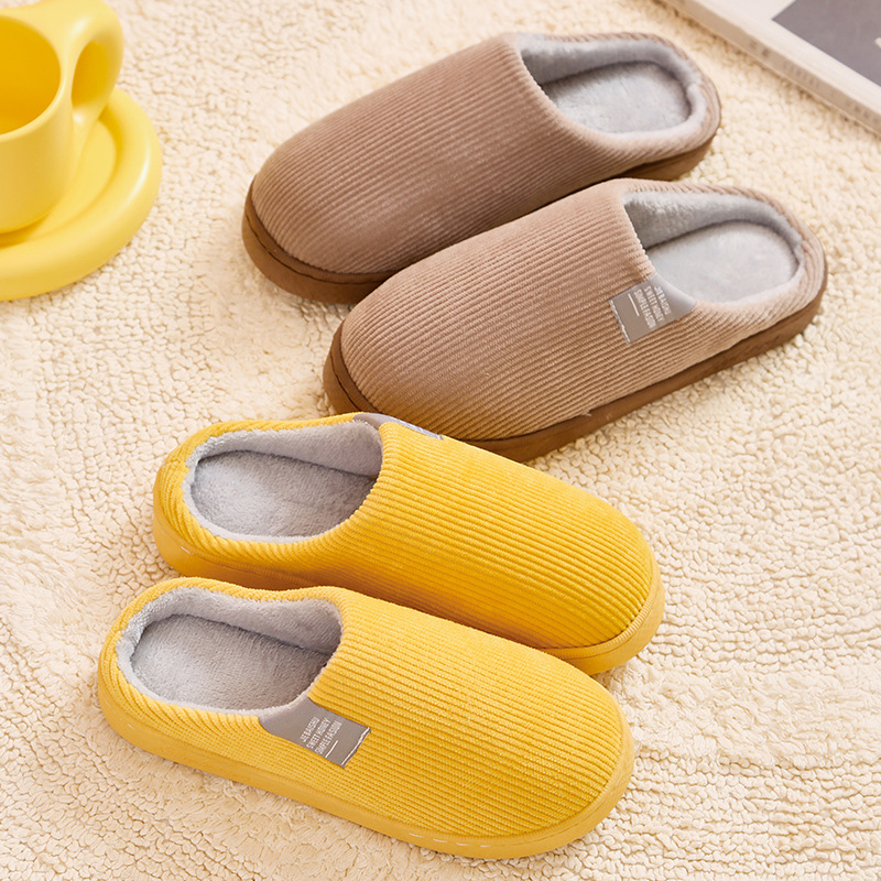 Cotton slippers female autumn winter indoor Baotou thick sole home with cashmere moonlight couple slippers Specification drawing