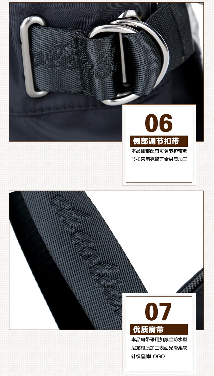 新款尼龙包潮撘时尚单肩包大容量休闲包简约斜挎包都市街头手提包详情30