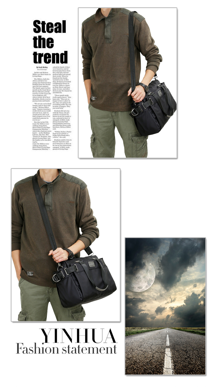 新款尼龙包潮撘时尚单肩包大容量休闲包简约斜挎包都市街头手提包详情14