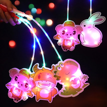 新款中秋节灯笼幼儿园花灯新年手工发光玩具儿童卡通闪光手提灯笼