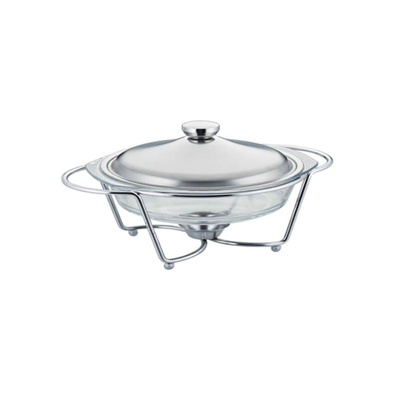 DF68046/2.0L圆玻璃自助餐炉/大容量玻璃自助餐炉/4.0L食物加热容器/食物加热容/DF Trading House产品图