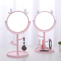 猫耳梳妆镜 高清台式旋转化妆镜子女生梳妆台创意简约美容公主镜