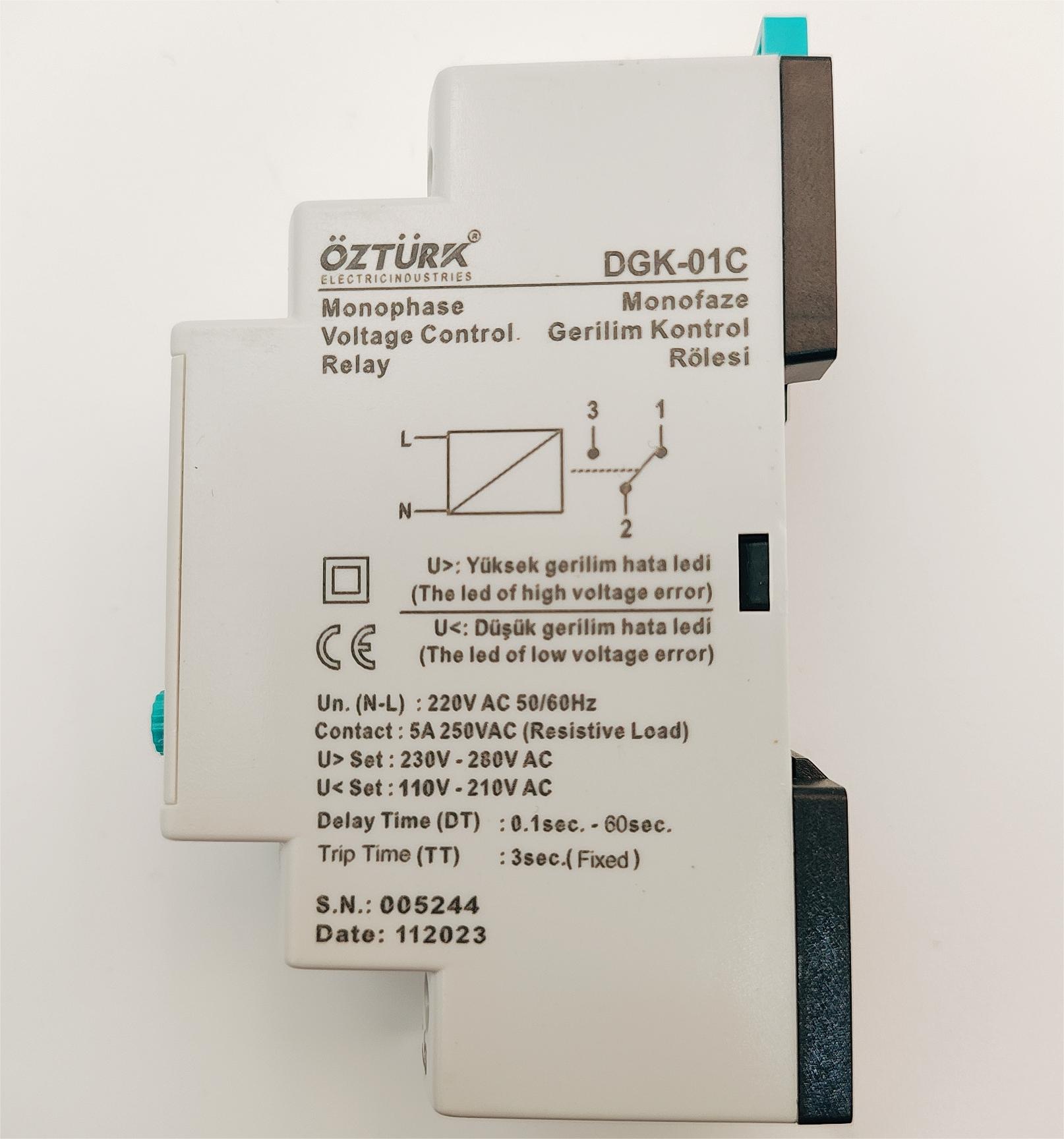 OZTURK overvoltage control relay DGK-01C details Picture