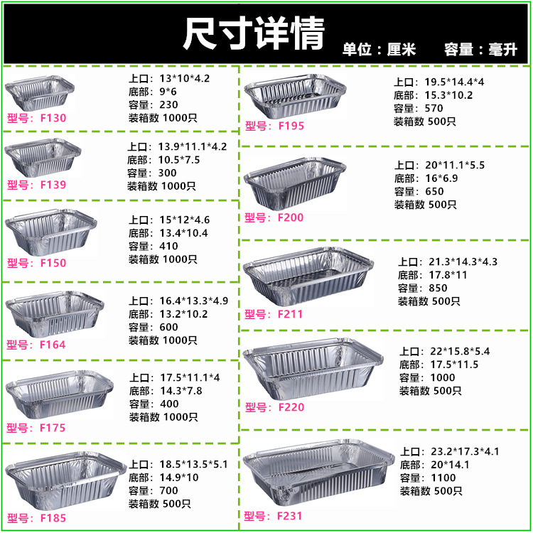 铝箔/餐盒/纸盒/一次性餐盒/烤箱焗饭/外卖打包/加厚型/烧烤盒/锡纸盒/肯麦多产品图