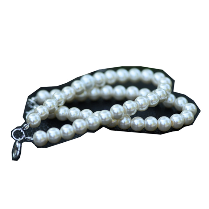 Pearl Jewelry accessories Glass imitation pearl DIY accessories Hand bead chain hairball keychain pendant Item Picture