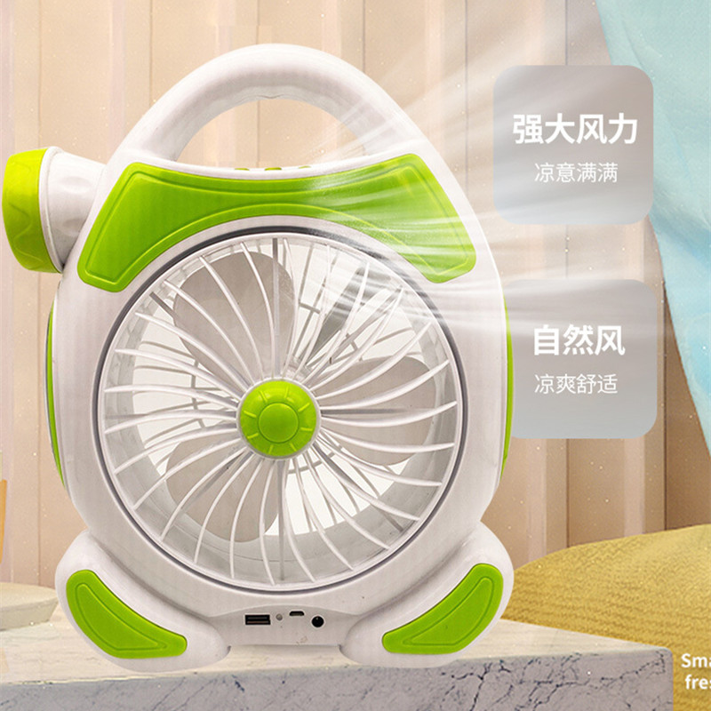 USB rechargeable electric fan with light, office desktop, student dormitory, outdoor home, desktop bedside small electric fan Application Scenario