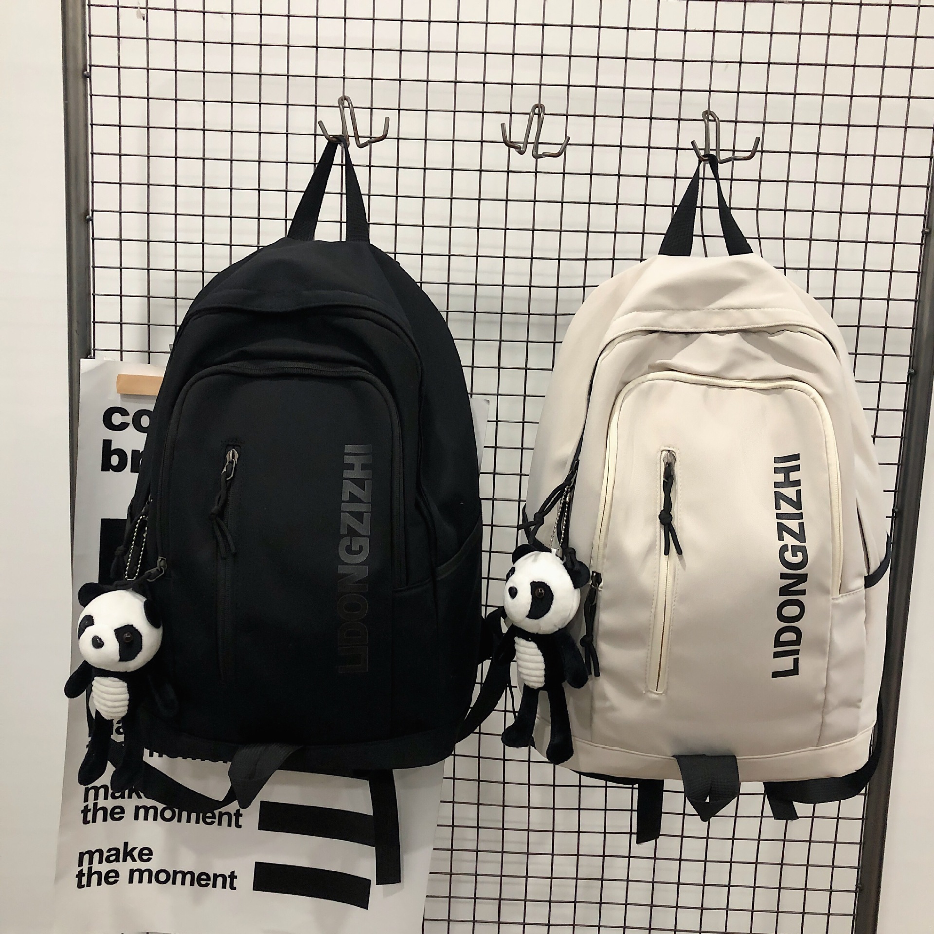 Cross-border backpack Male Japanese elements ins student schoolbag Retro Hong Kong wind travel backpack custom details Picture