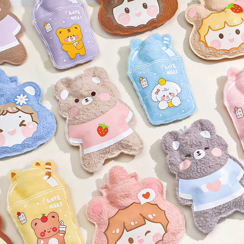 Instagram cute plush water injection warm bag Children's cartoon hand warmer mini hot water bag shaped warm baby Application Scenario