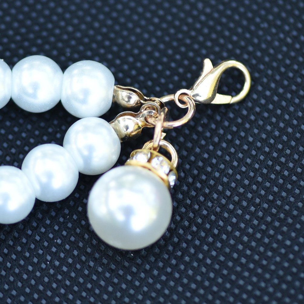 Pearl Jewelry accessories Glass imitation pearl DIY accessories Hand bead chain hairball keychain pendant Specification drawing