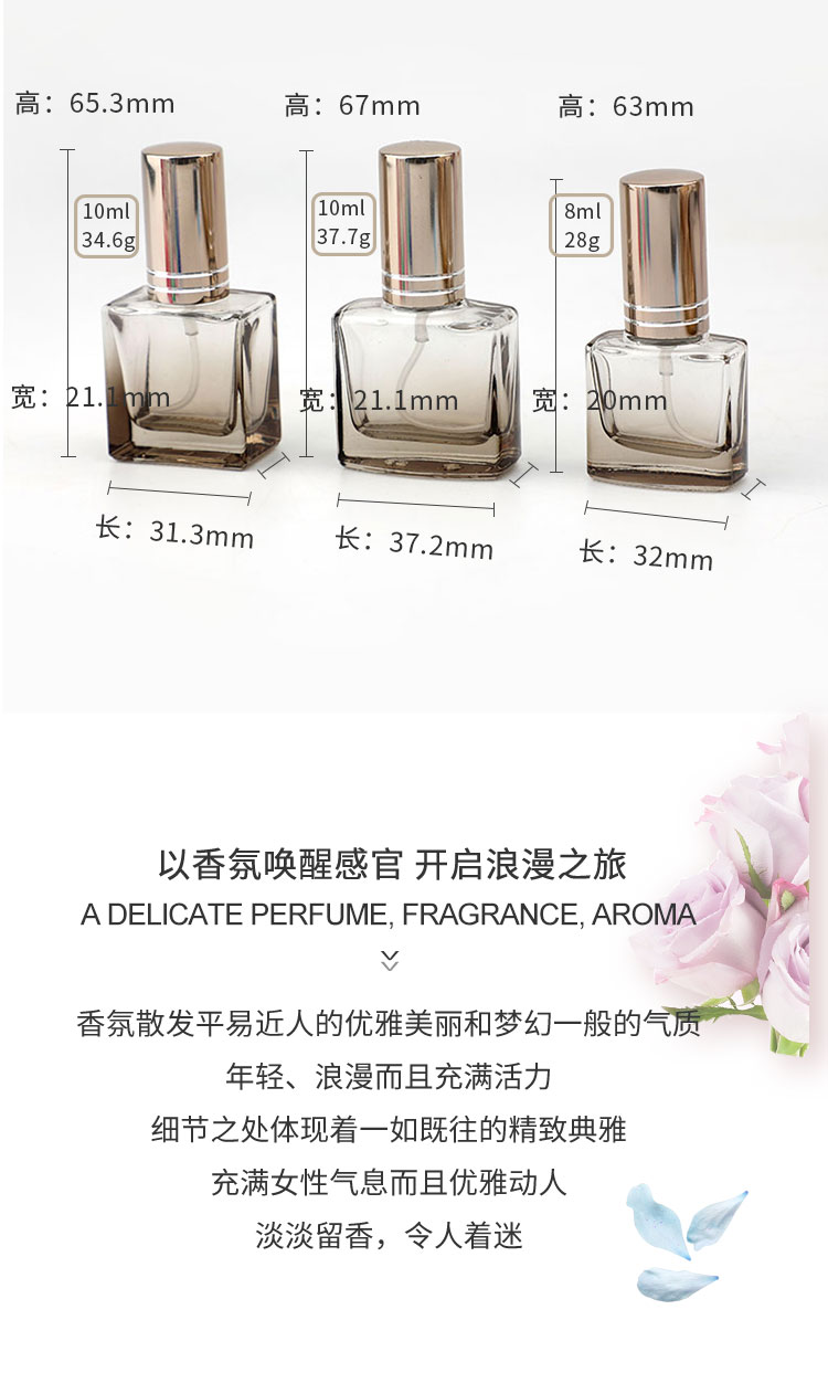 厂家直销便携式香水分装瓶高级按压式喷雾瓶玻璃瓶子化妆品替换瓶详情2