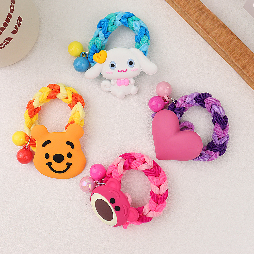 Cute dopamine cartoon rubber band, high-elasticity hair band, durable headband, new ponytail style