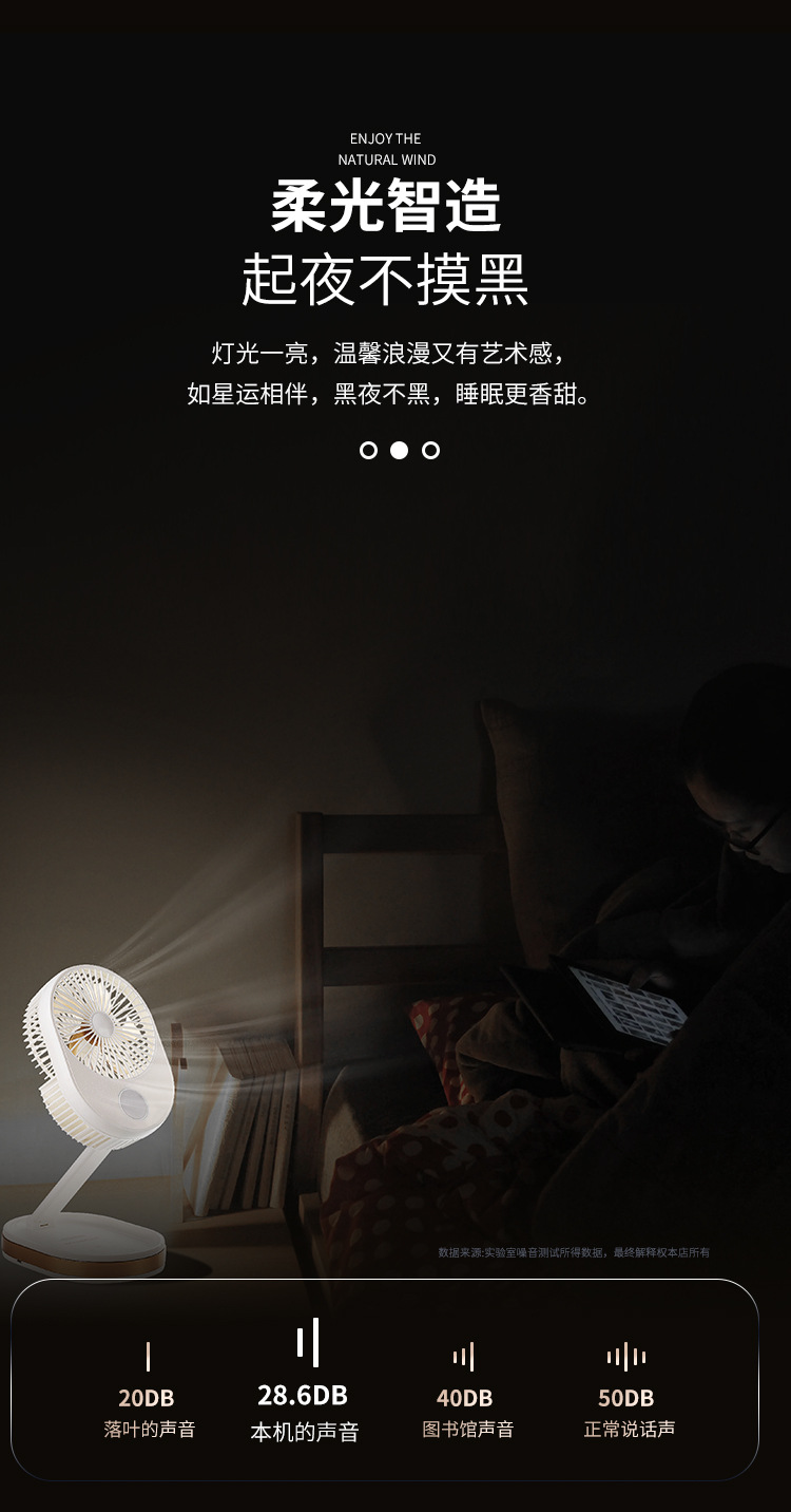 Desktop fan, office, home, dormitory, desktop portable, silent, usb charging, foldable small fan pic 5
