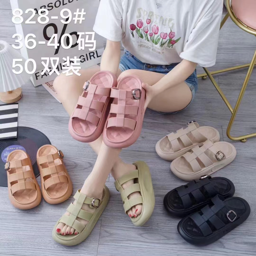 New foreign trade sandals for women, summer flat clogs, slip-on feel, outerwear, beach breathable EVA details Picture