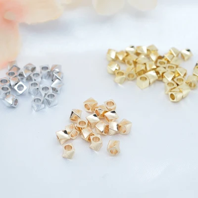 Brass square twisted beads, beaded spacers, diy handmade necklace, bracelet, beaded material accessories thumbnail