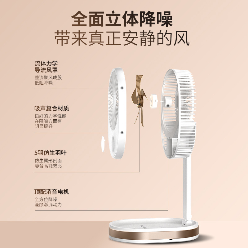 Desktop fan, office, home, dormitory, desktop portable, silent, usb charging, foldable small fan Item Picture