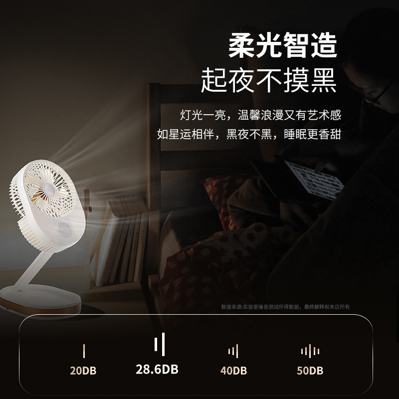 Desktop fan, office, home, dormitory, desktop portable, silent, usb charging, foldable small fan details Picture