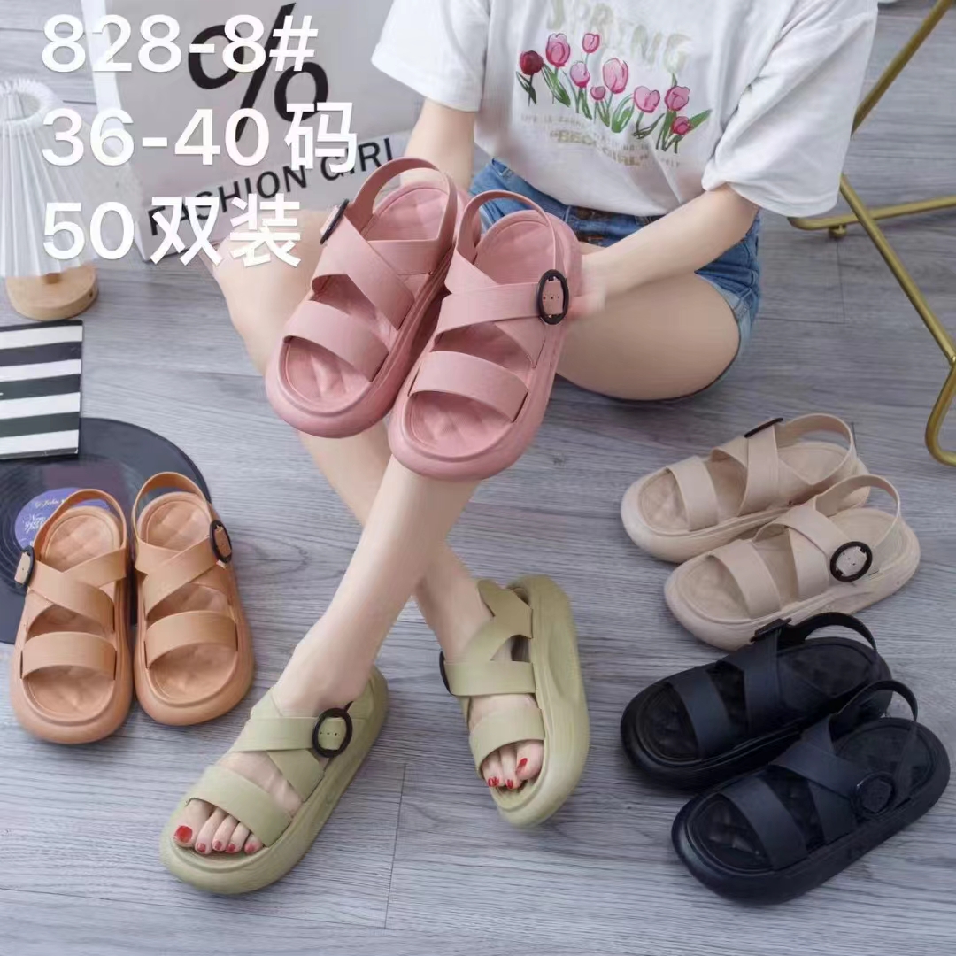 New foreign trade sandals for women, summer flat clogs, slip-on feel, outerwear, beach breathable EVA Item Picture