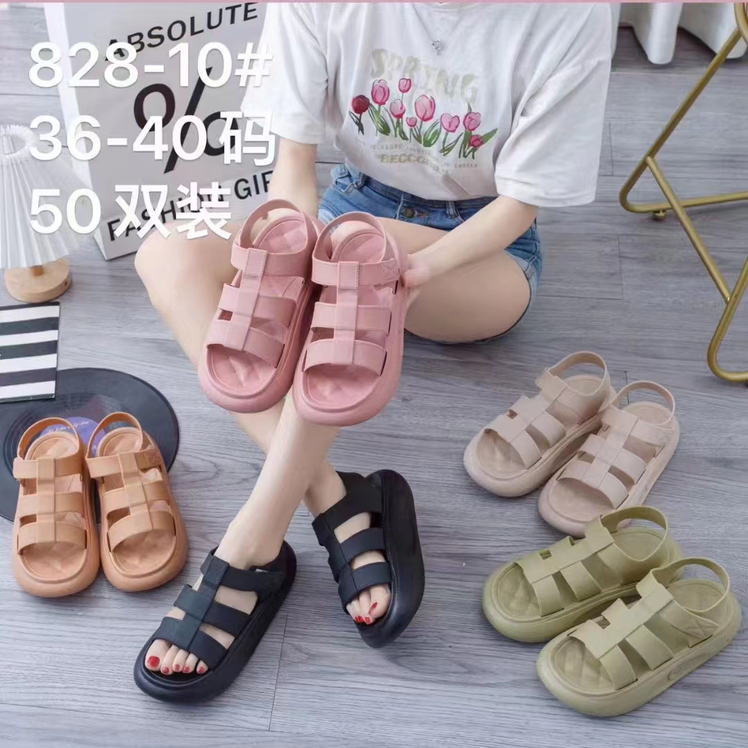 New foreign trade sandals for women, summer flat clogs, slip-on feel, outerwear, beach breathable EVA