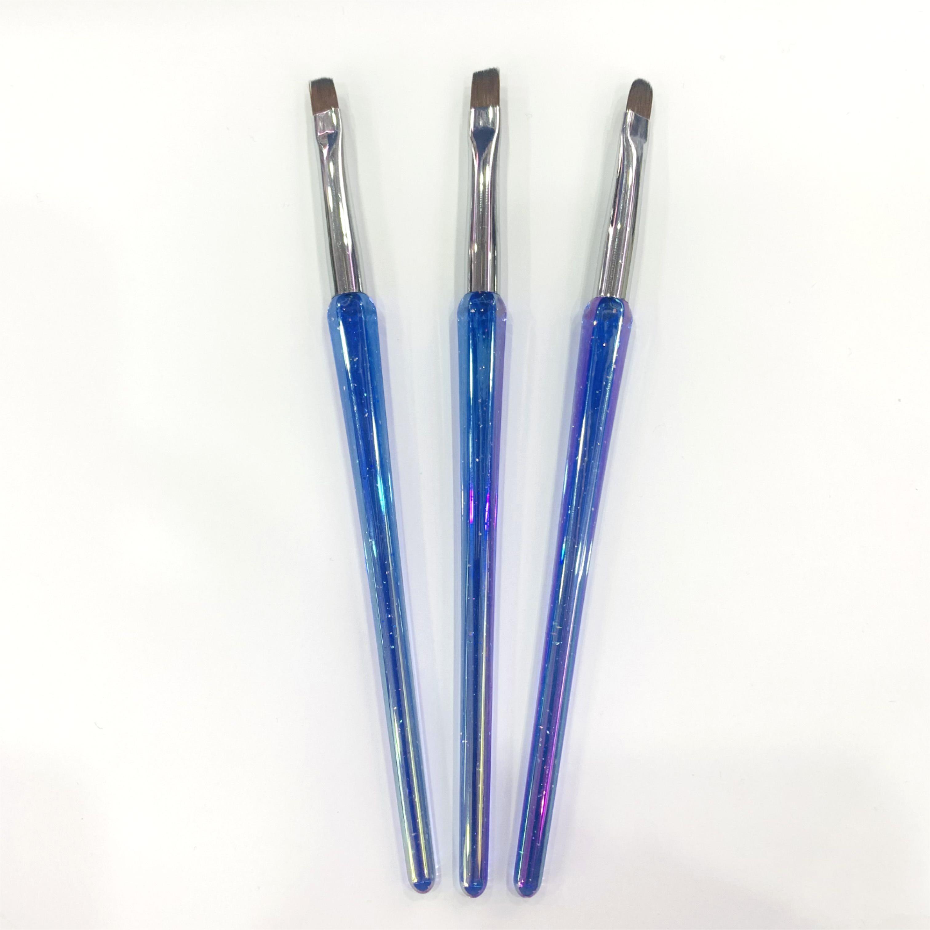 115 Aurora transparent blue pole 6-sided 3 nail pen Light therapy pen construction extension nail tool