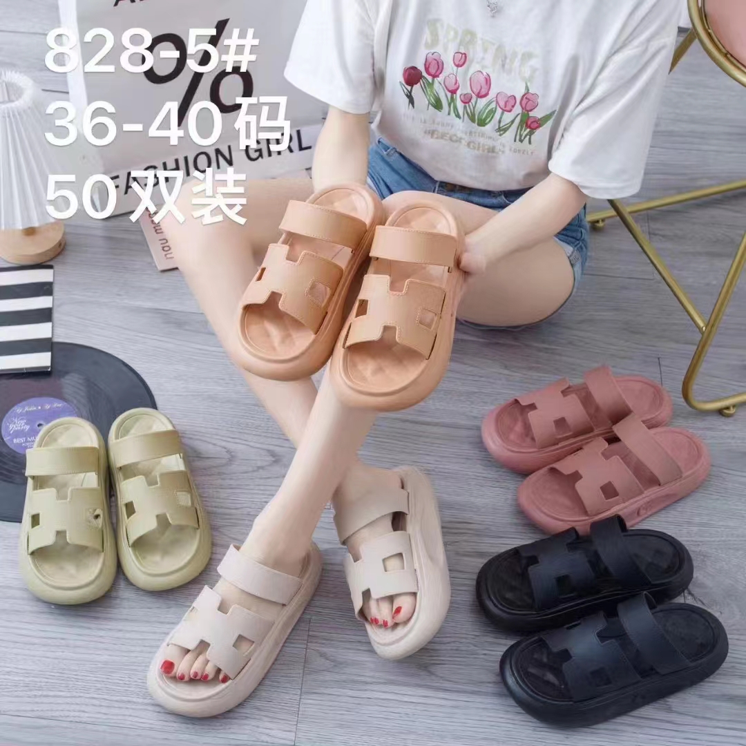 New foreign trade sandals for women, summer flat clogs, slip-on feel, outerwear, beach breathable EVA Specification image