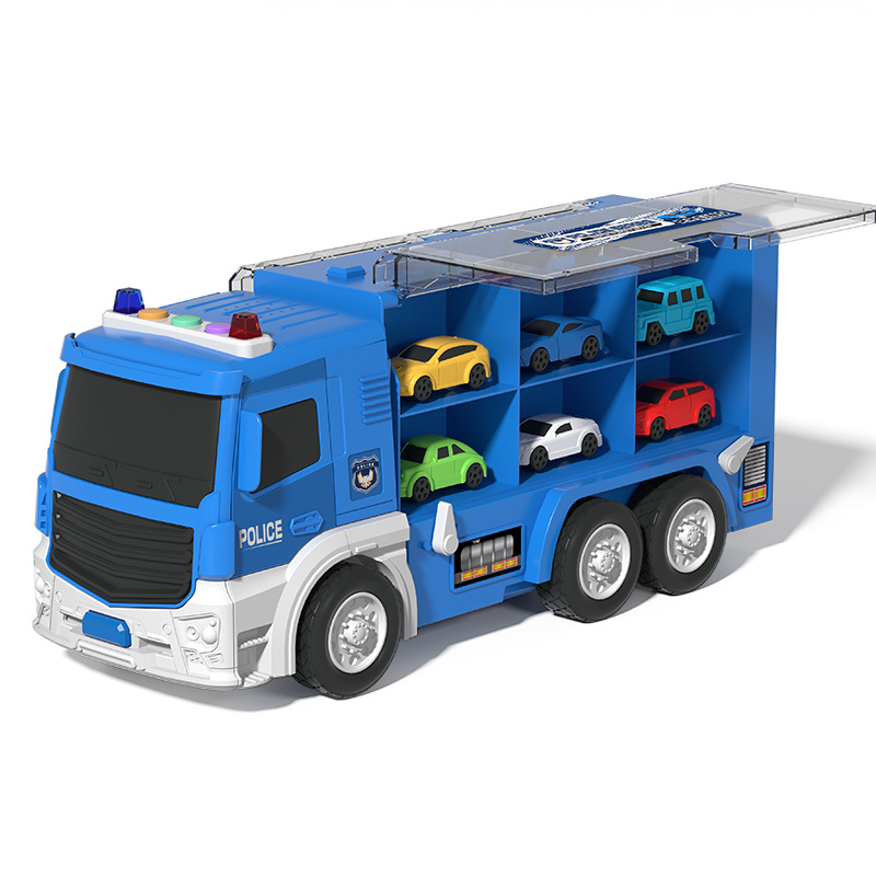 新品变形收纳货柜车 折叠大冒险轨道玩具车声光益智电动模型玩具详情图5