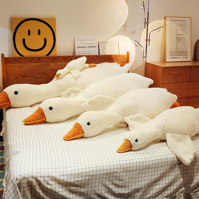 网红大白鹅抱枕毛绒玩具鹅玩偶公仔可拆洗大鹅抱枕床上陪睡娃娃图