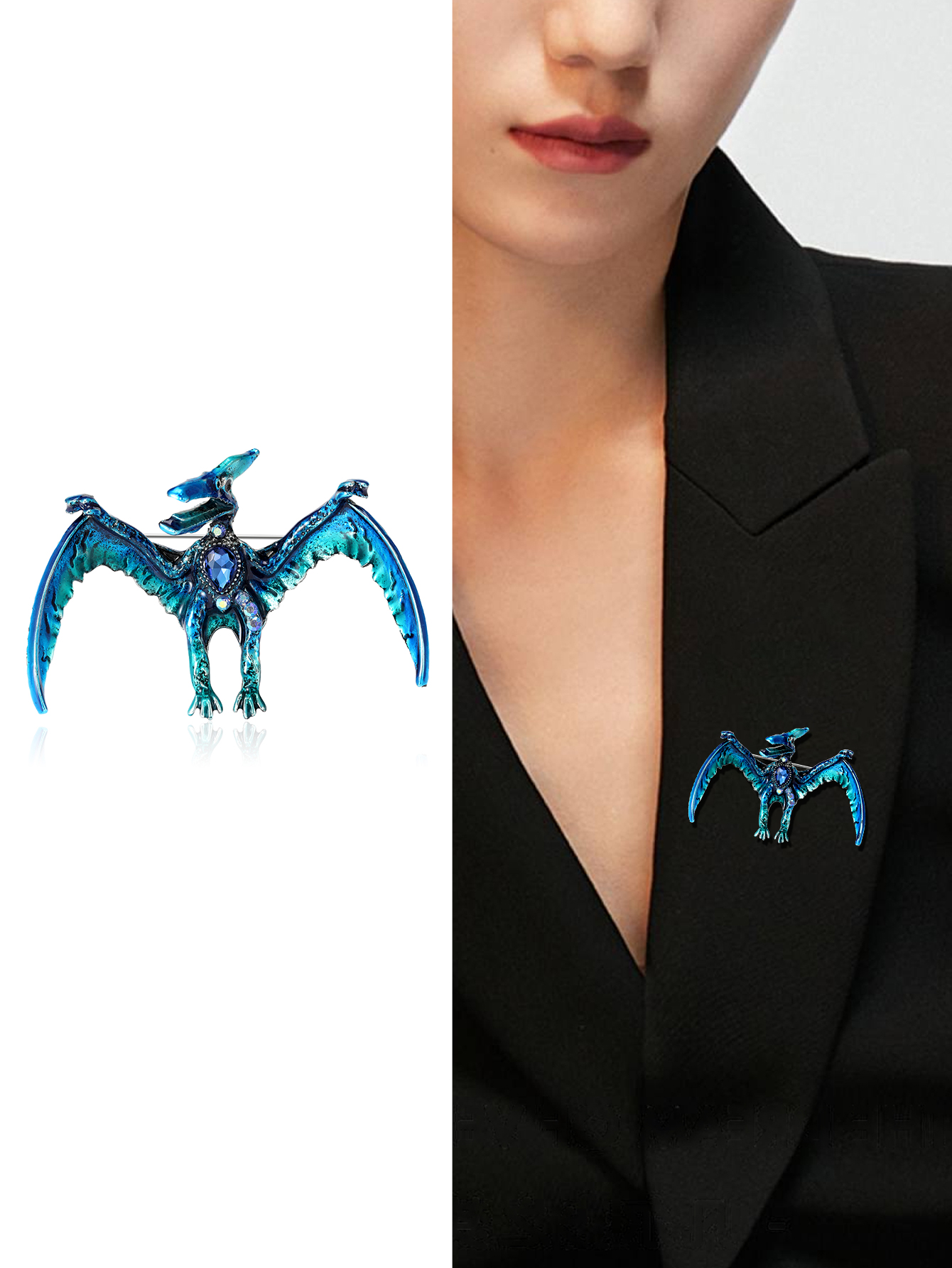 紫阳饰品 2023新款中国风滴油龙 胸针高档女个性时尚胸花气质别针外套开衫配饰品 厂家直销