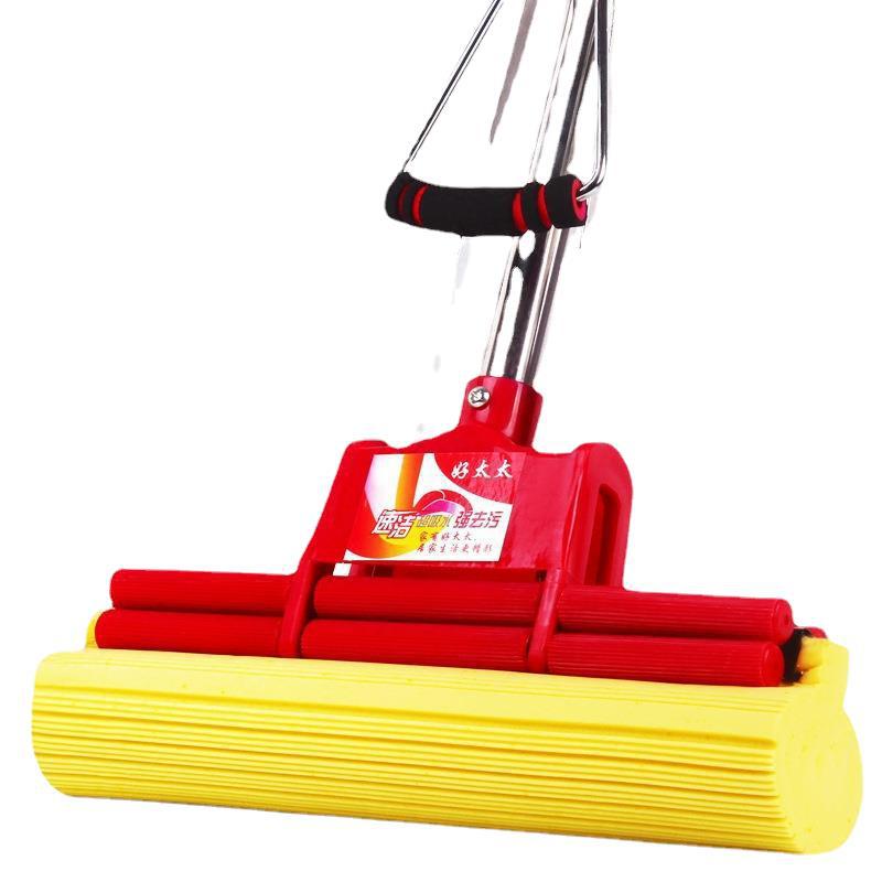 Sponge mop household hand free wash lazy one mop clean mop roller absorbent squeezes rubber cotton floor mop cloth wholesale Item Picture