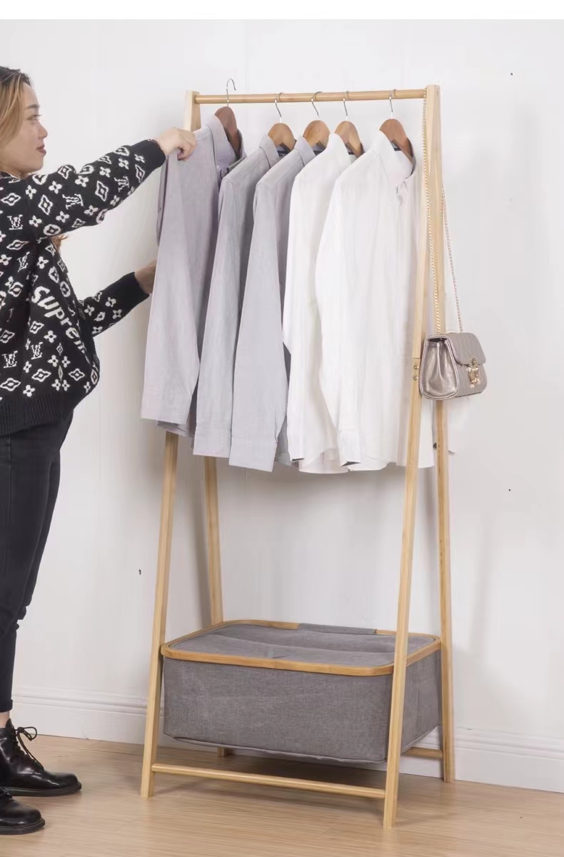 Floor-standing clothes drying rack, bedroom hanging rack, modern internet-famous household coat rack, simple balcony storage rack pic 8
